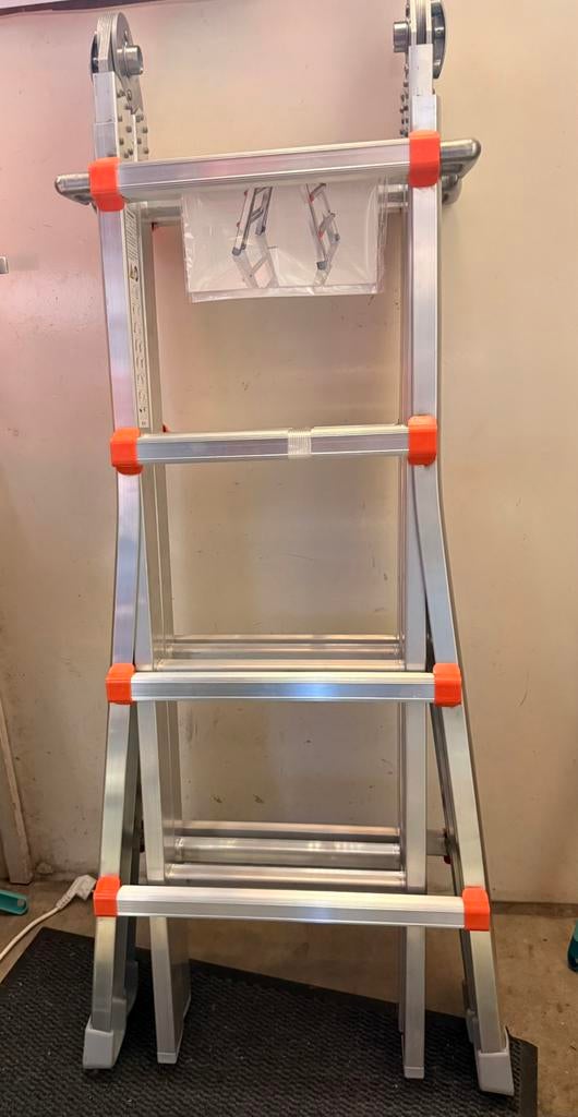 Waku vouwladder 4x4 (nieuw) 1.29m - 4.20m, Doe-het-zelf en Verbouw, Ladders en Trappen, Ophalen of Verzenden, Nieuw, 2 tot 4 meter