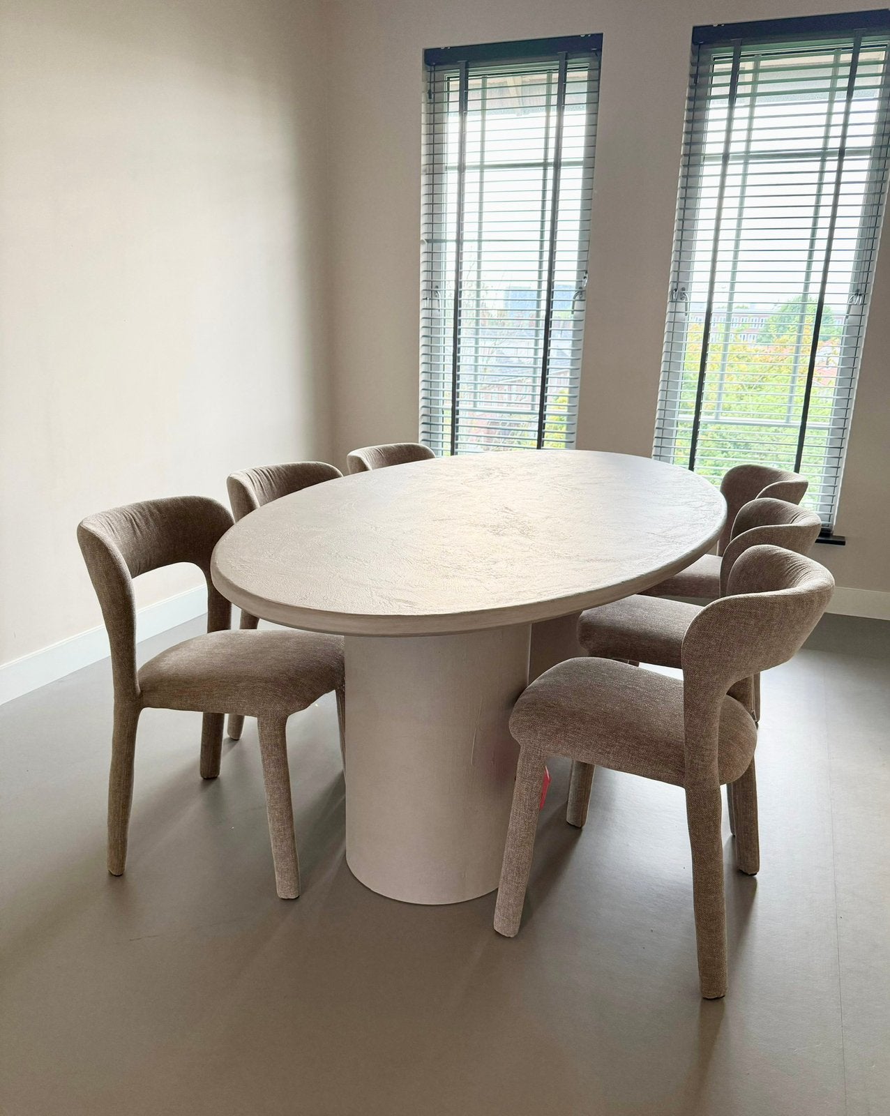 Beton cire tafel / maat, vorm en kleur naar keuze, 100 tot 150 cm, Ophalen of Verzenden, Ovaal, Nieuw