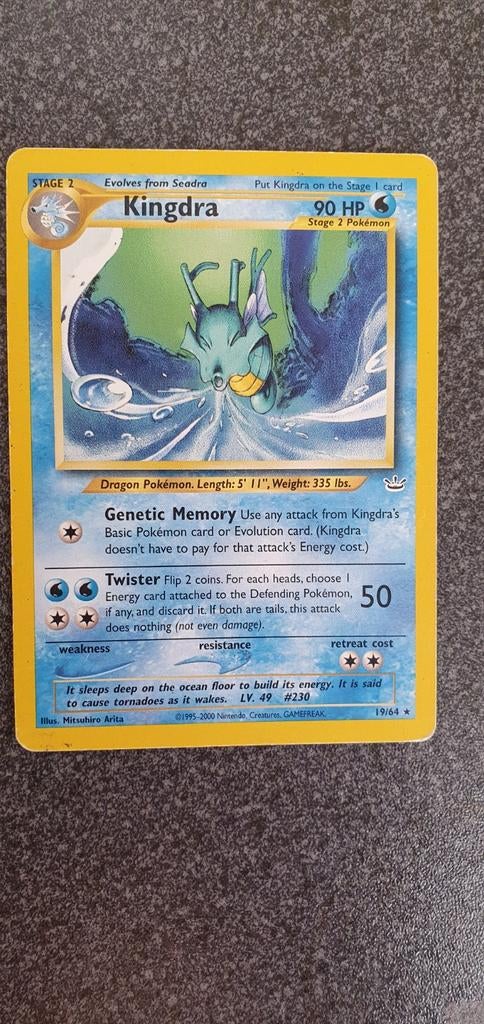 Kingdra 19/64 pokemon kaart, Ophalen of Verzenden