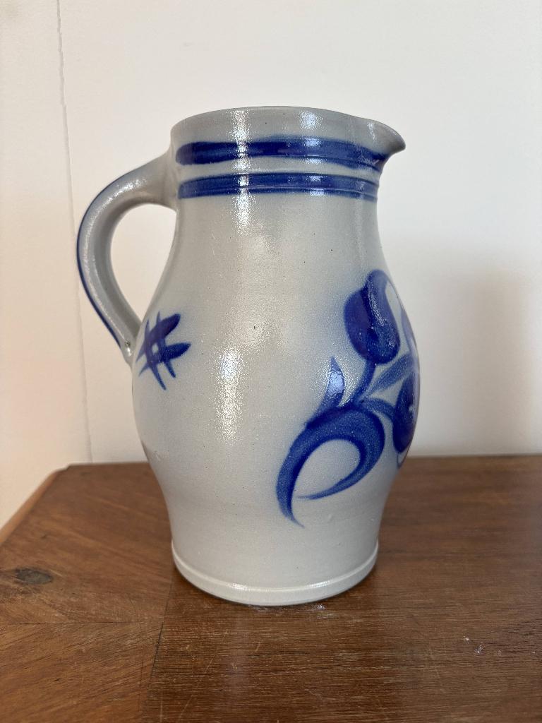 Vintage Keulse kan 1 liter - grijs steengoed, ongemerkt, Ophalen of Verzenden