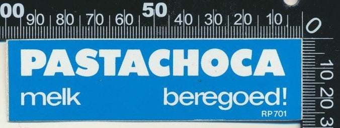 Sticker: Pastachoca Melk - Beregoed, Ophalen of Verzenden, Zo goed als nieuw, Bedrijf of Vereniging