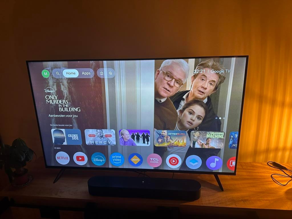 Tv 55 inch 4K smart UHD TLC, LED, 50 Hz, Zo goed als nieuw, 100 cm of meer