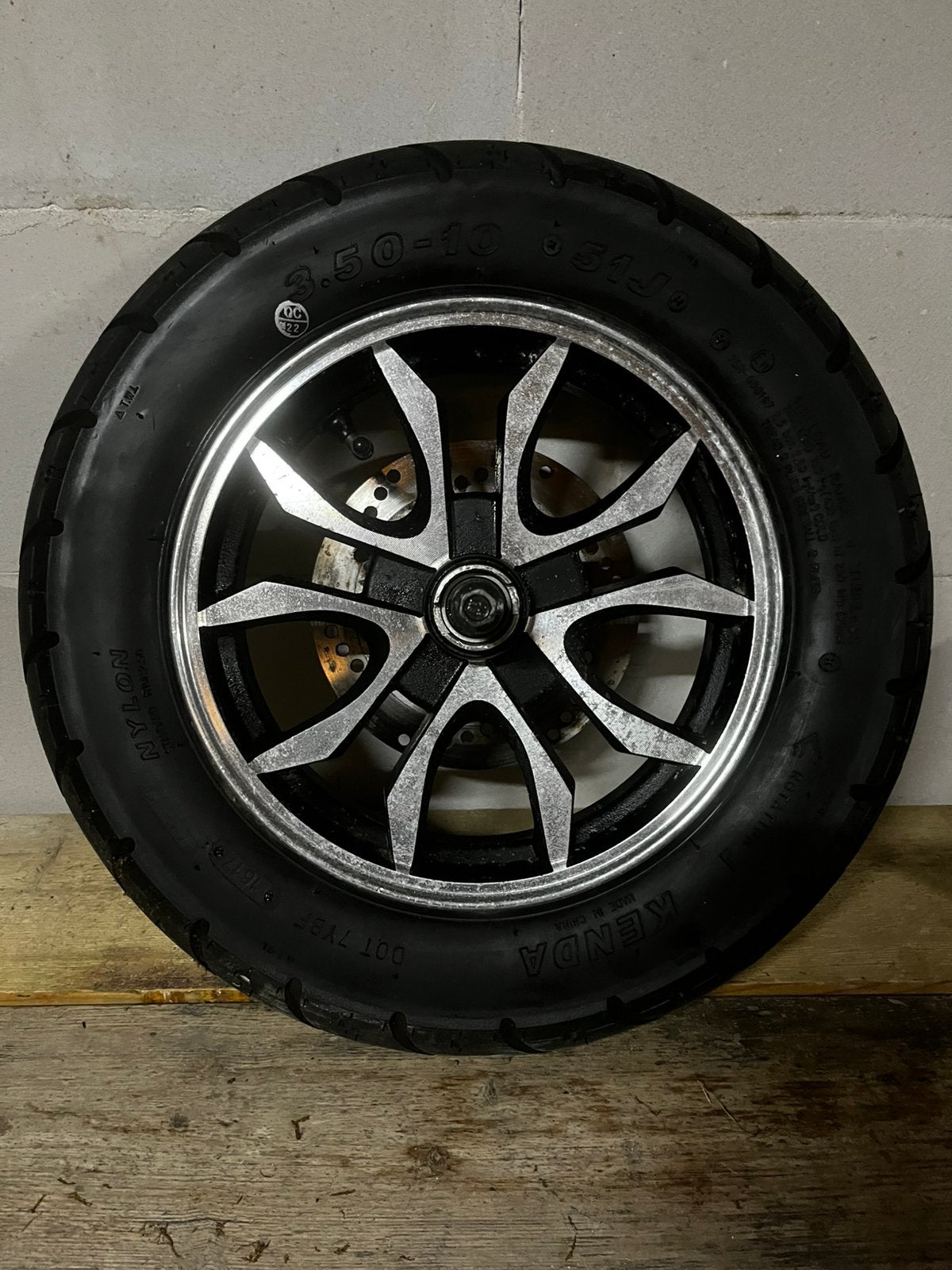 Compleet 10 inch Scooter Voorwiel (3.50-10) & Remschijf, Ophalen, Gebruikt, Overige merken