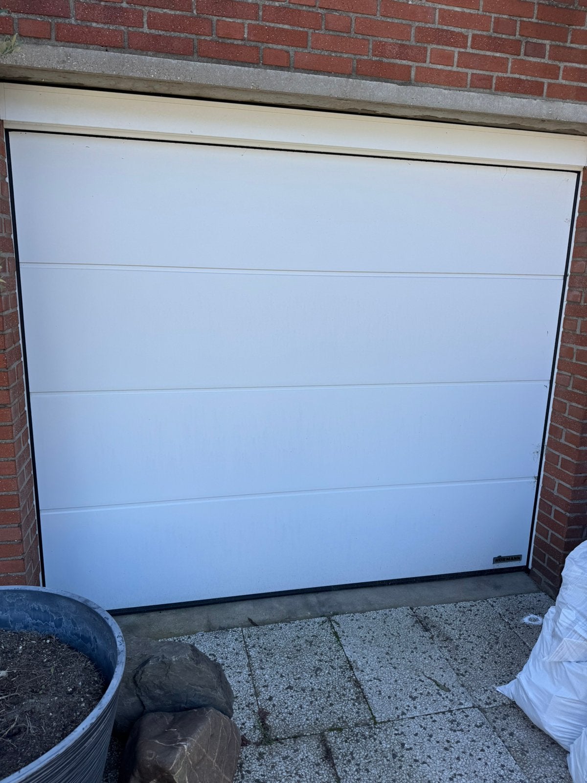 Electrische garage poort, Doe-het-zelf en Verbouw, Ophalen, Gebruikt, 200 cm of meer, Wit