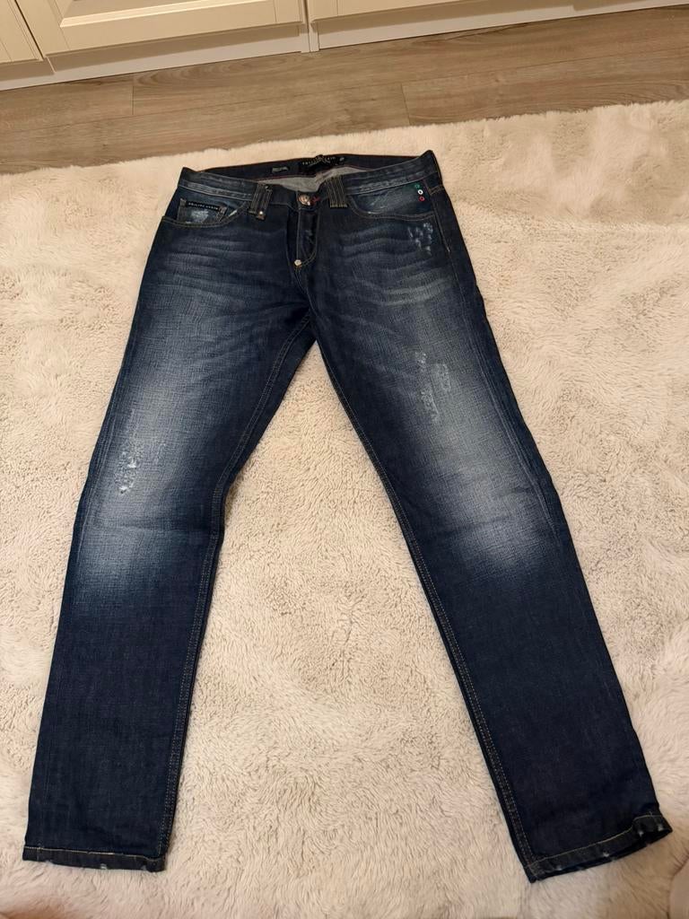 Philipp plein broek, Ophalen of Verzenden, Zo goed als nieuw, Blauw, W33 - W34 (confectie 48/50)
