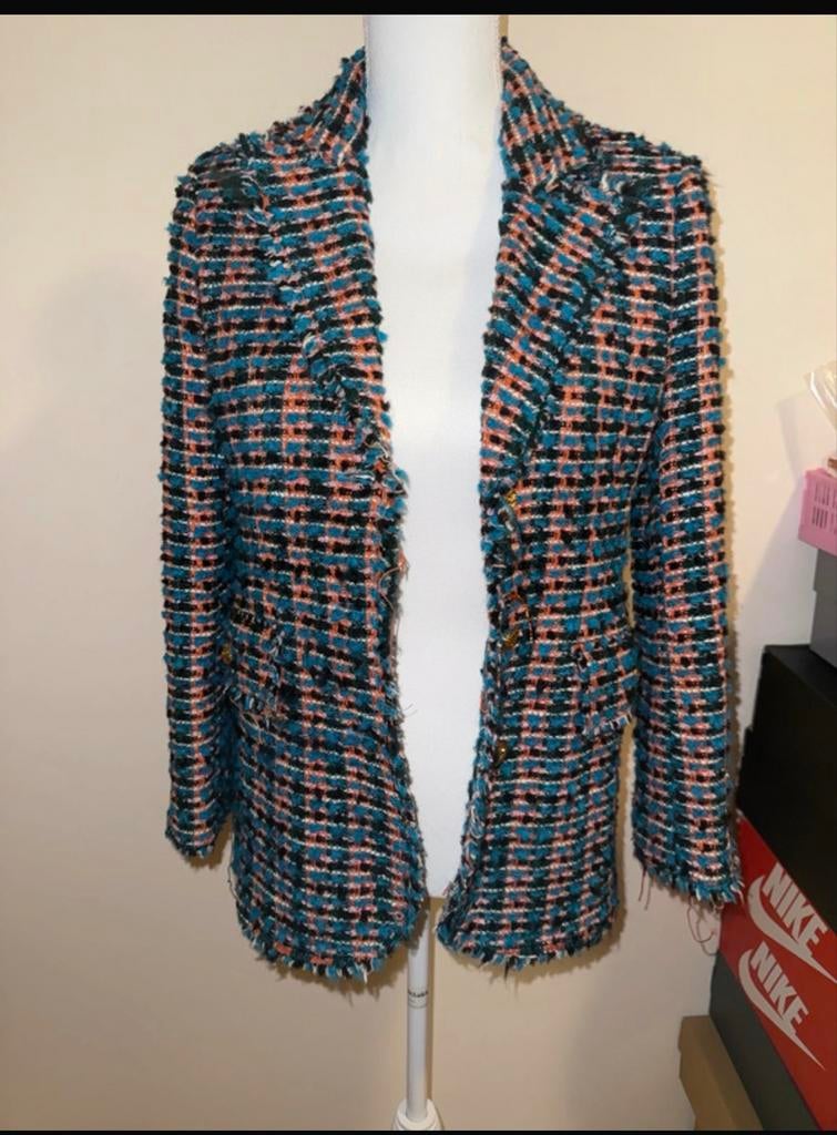 Zara Blazer XS - Trendy Tweed Look, Ophalen of Verzenden, Zo goed als nieuw, Maat 34 (XS) of kleiner, Overige kleuren
