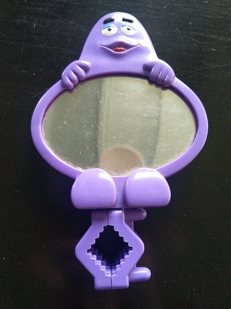 1990 Barbabella fietsspiegel paars van MCDonalds Happy Meal., Verzamelen, Poppetjes en Figuurtjes, Ophalen of Verzenden, Zo goed als nieuw