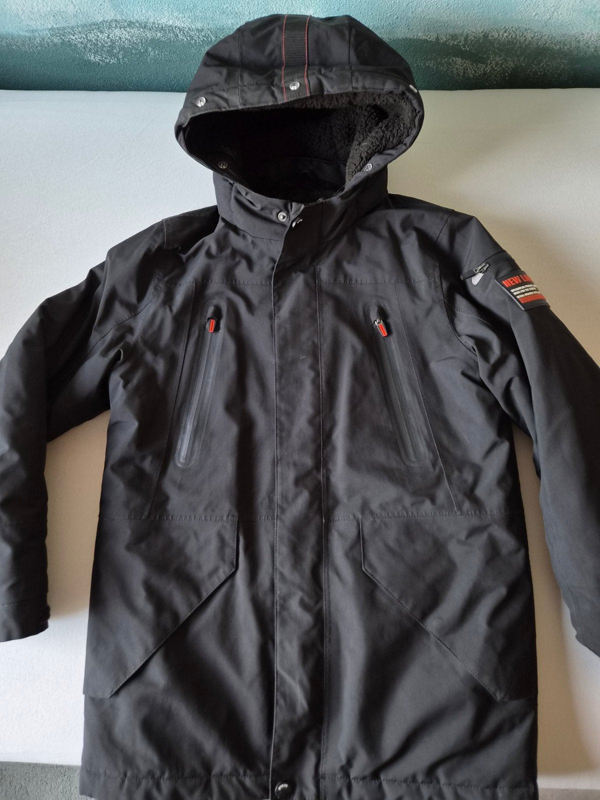 Zwarte Raintex winterjas, wind- en waterproof, maat 152, Jongen of Meisje, Nieuw, Ophalen of Verzenden, New Limits