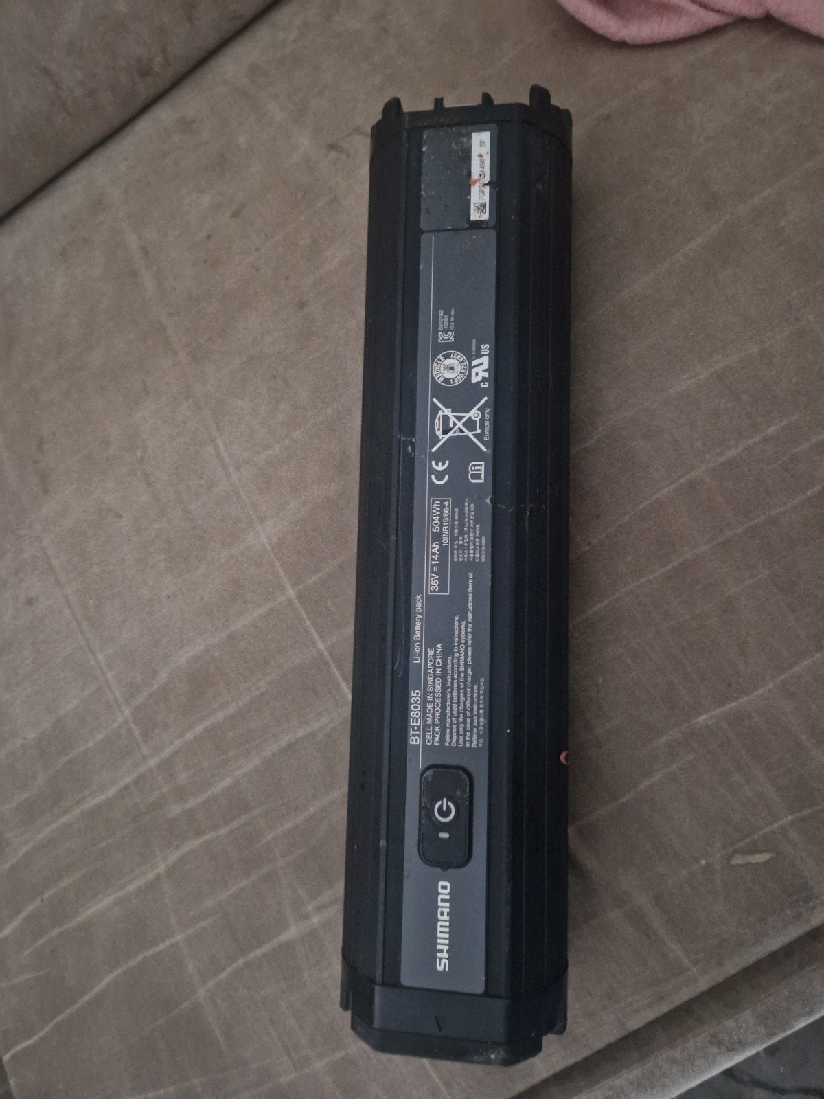 Shimano BT-E8035 Fietsaccu 36V 14Ah 504Wh, Zo goed als nieuw