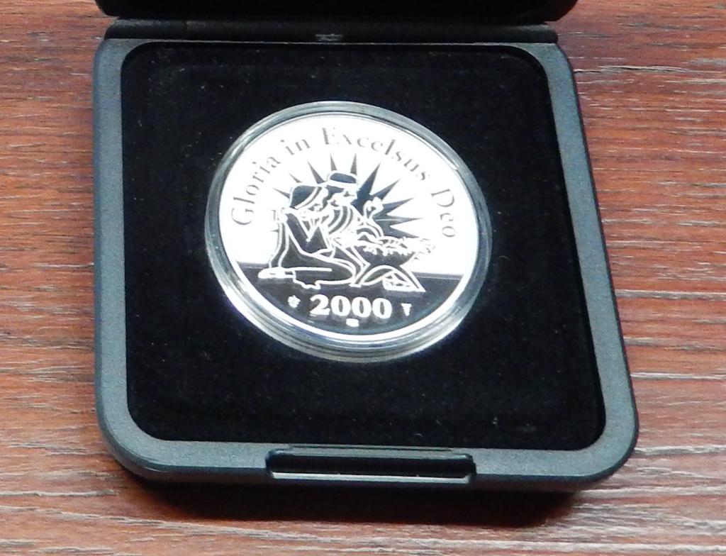 Zilveren Penning. Medal - Kerstmis 2000, Ophalen of Verzenden, Zilver