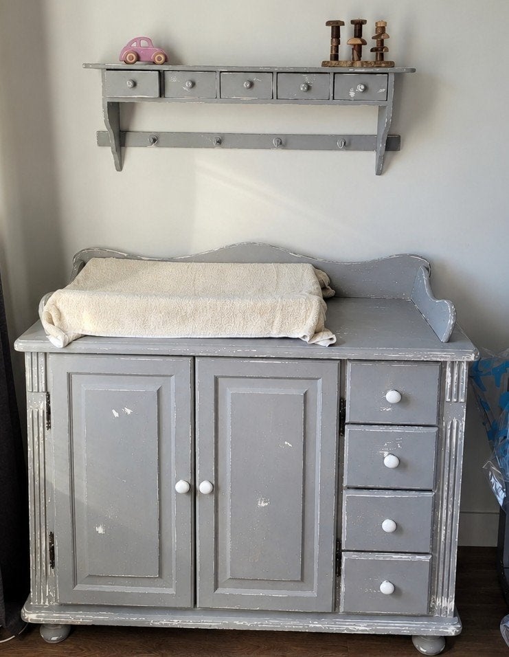 UNIEKE COMMODE JAREN ZESTIG MET BIJBEHOREND SCHAPJE!, Ophalen, Gebruikt, 50 tot 70 cm, 100 cm of meer