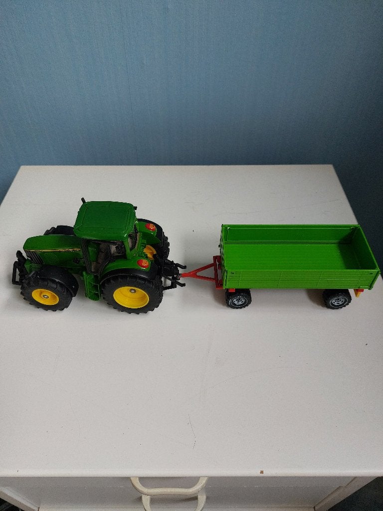 tractor John Deere 6920 S met aanhanger, miniatuur van grote, Ophalen of Verzenden, Gebruikt