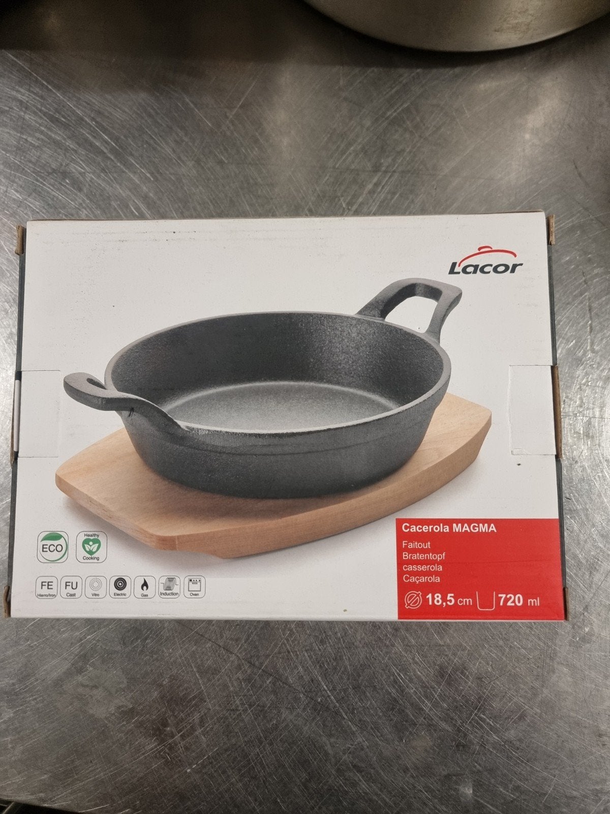 Lacor Gietijzeren Braadpan Rond Zwart - Nieuw in Doos, Huis en Inrichting, Keuken | Potten en Pannen, Nieuw, Ophalen of Verzenden