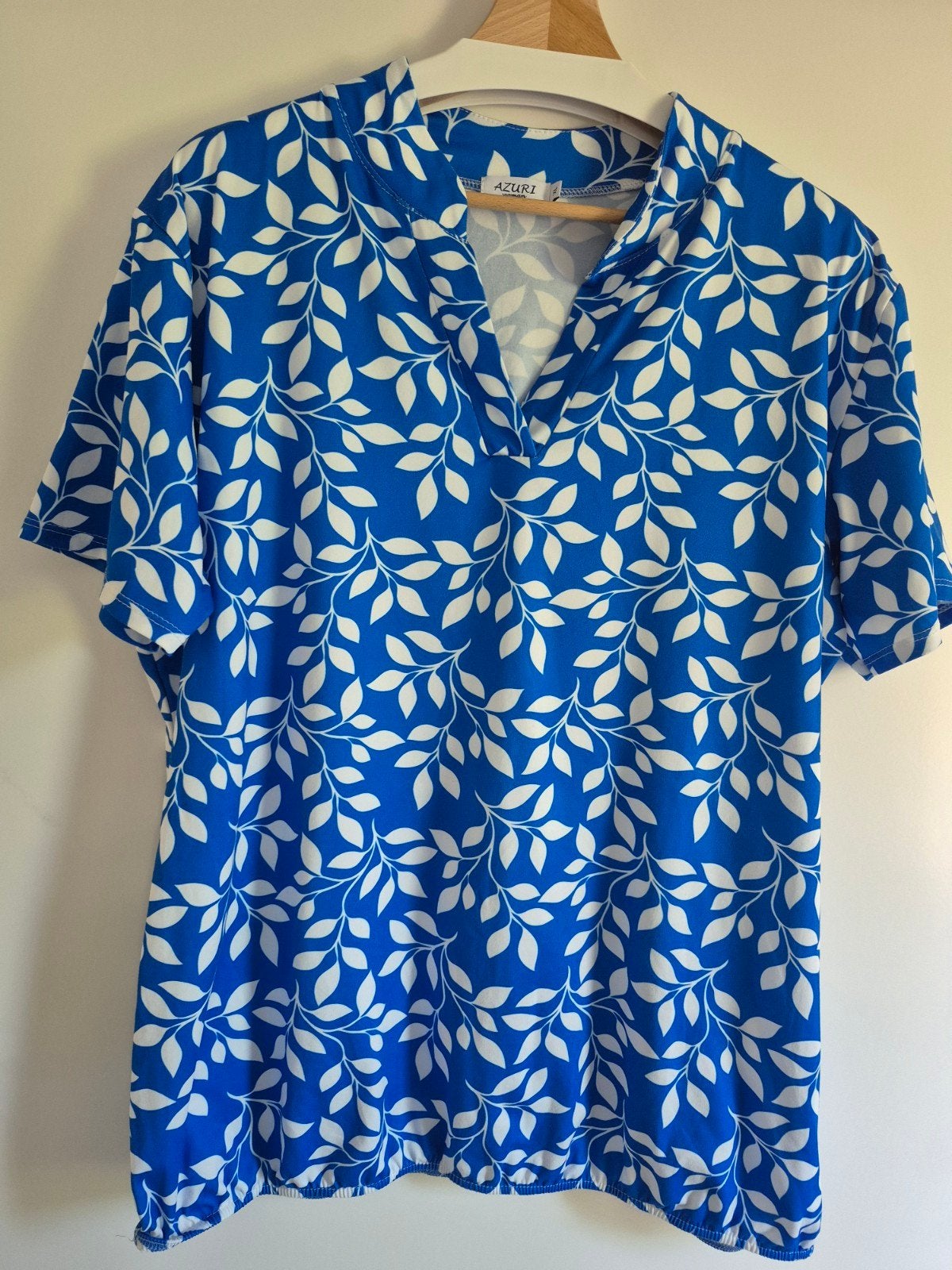Dames Shirt Azuri XL, Kleding | Dames, Ophalen of Verzenden, Zo goed als nieuw, Blauw, Korte mouw