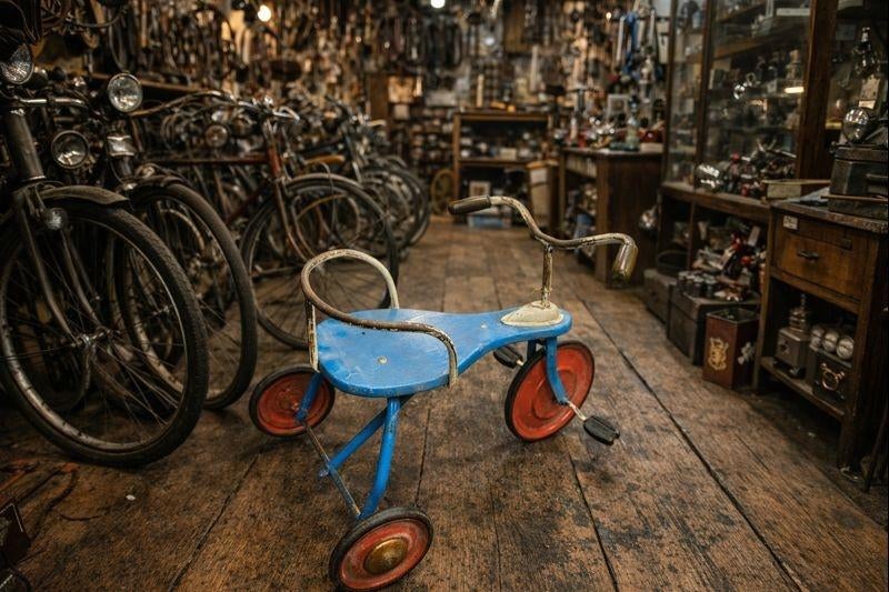 Antiek Kinderfietsje Jaren 60 Leuk voor decoratie, Ophalen of Verzenden