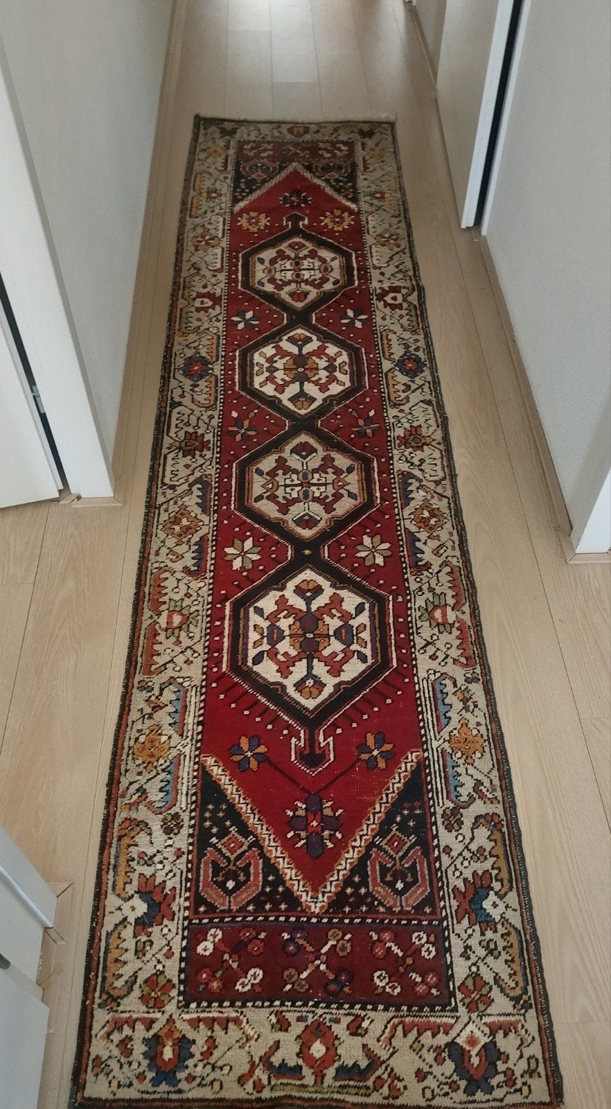 Perzische/Kaukasische loper, handgeknoopt, bieden vanaf 45€, Ophalen, Gebruikt, Blauw, 50 tot 100 cm