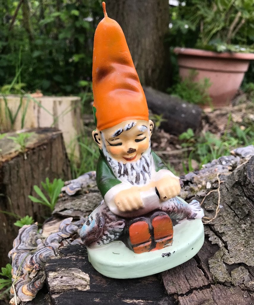 Kaars in de vorm van een kabouter - 16 cm, Ophalen of Verzenden, Nieuw, Overige materialen, Kaars