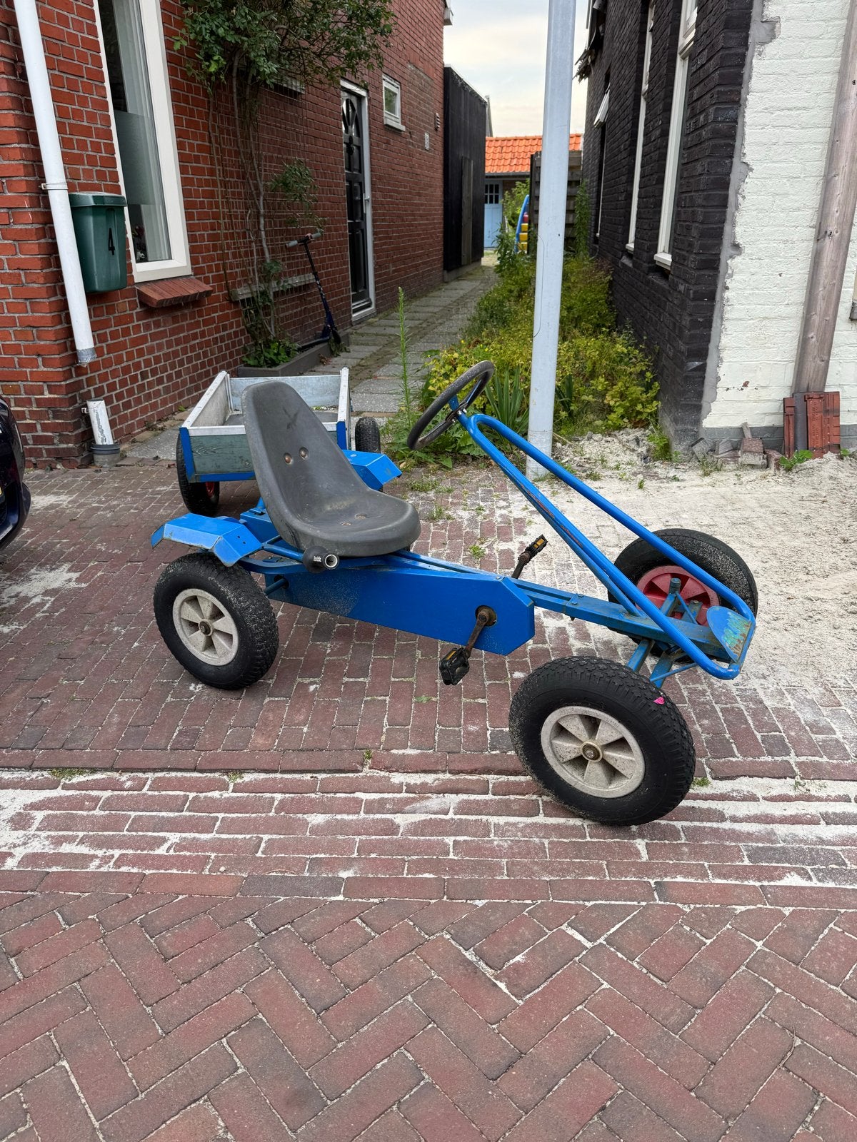 Mammoet skelter met aanhanger - Blauw, Kinderen en Baby's, Speelgoed | Buiten | Skelters, Ophalen, Gebruikt, Mammoet, Met kar of aanhanger