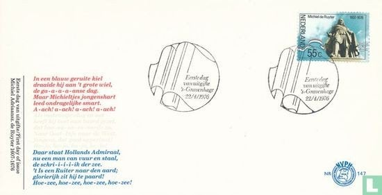FDC E147 Michiel de Ruyter 1976 NL onbeschreven, Ophalen of Verzenden, Nederland