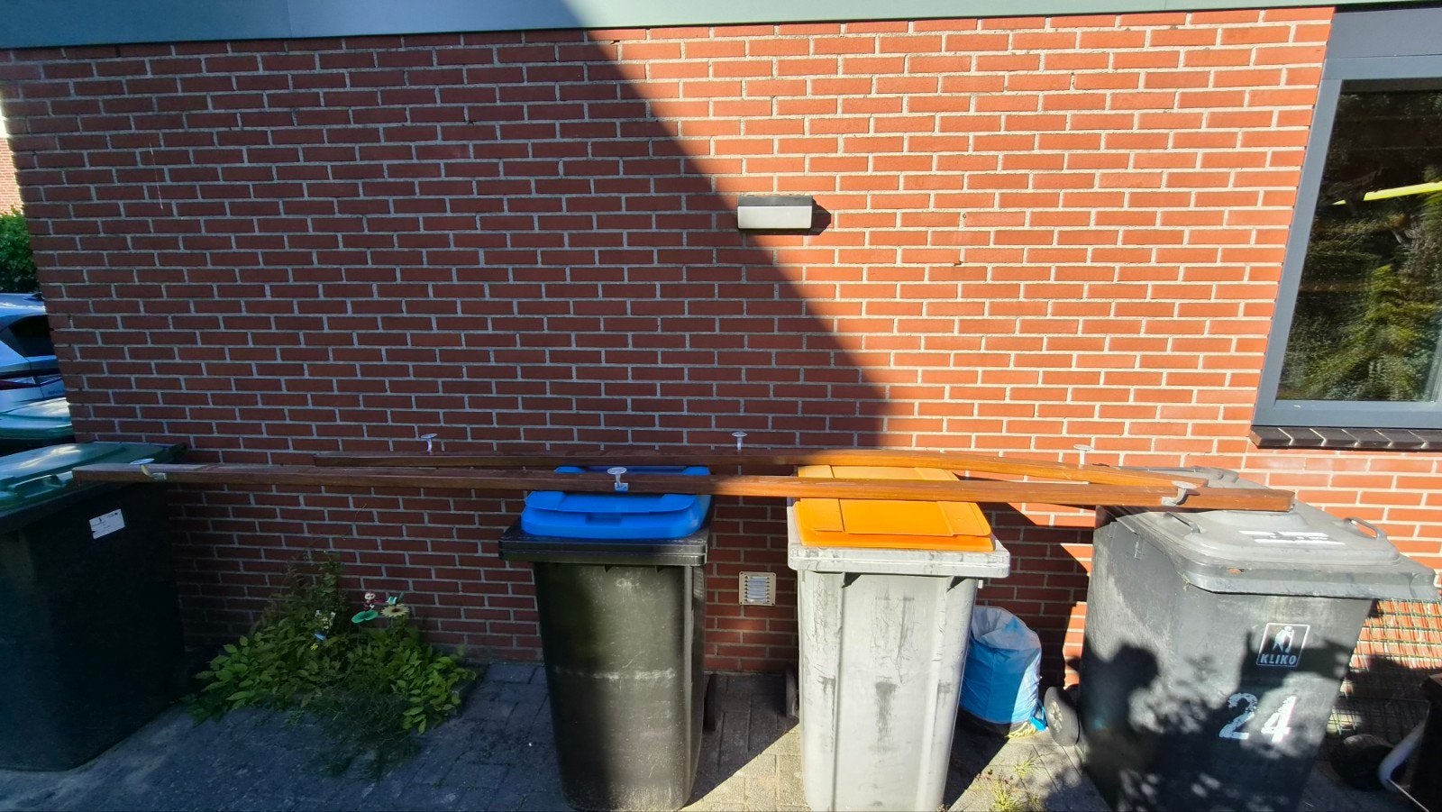 Hardhouten trapleuningen - 370cm en 278cm, Ophalen, Gebruikt, Trap, 2 tot 4 meter