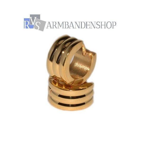 Rvs " gouden " heren oorbellen kleine creolen mannen studs, Overige materialen, Verzenden, Nieuw, Knopjes of Stekers