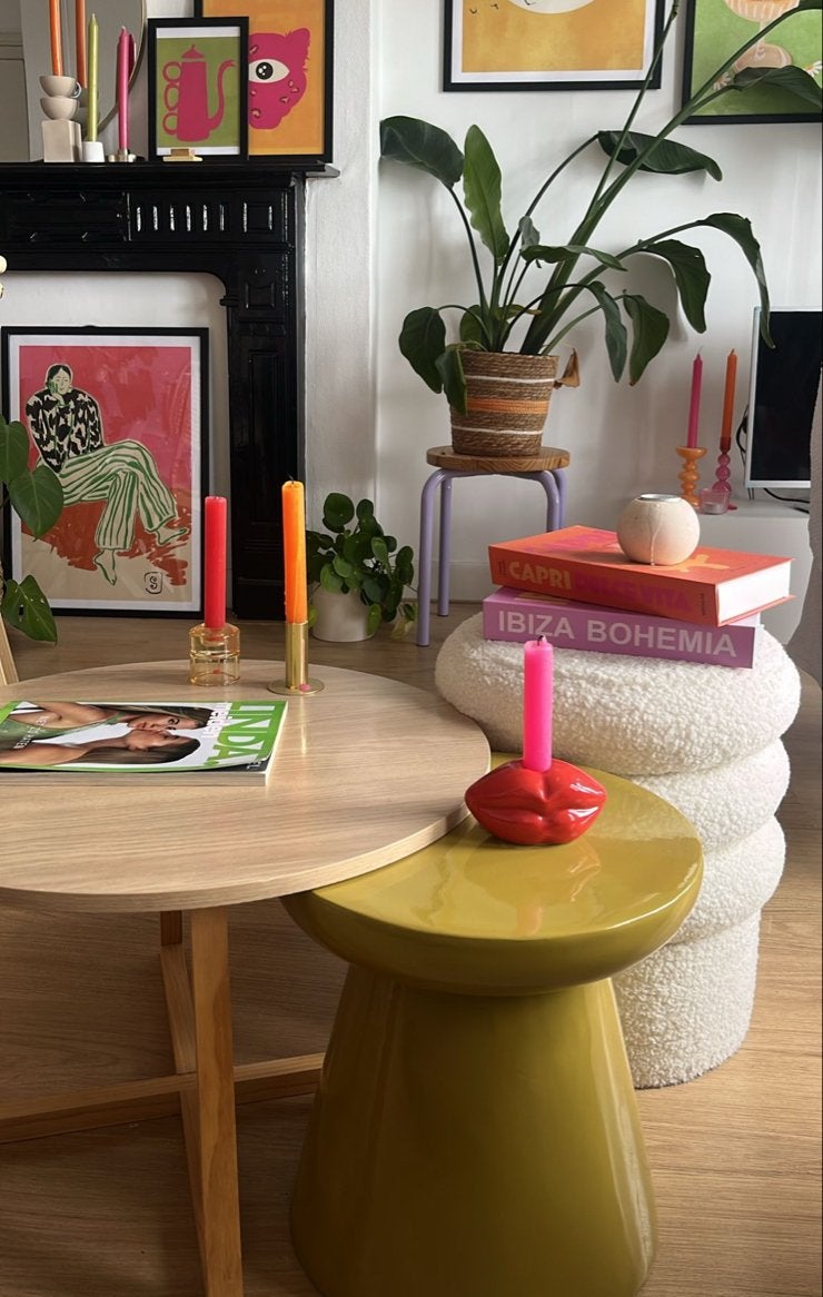Groene bijzettafel Xenos, Ophalen, Minder dan 55 cm, Gebruikt, Rond