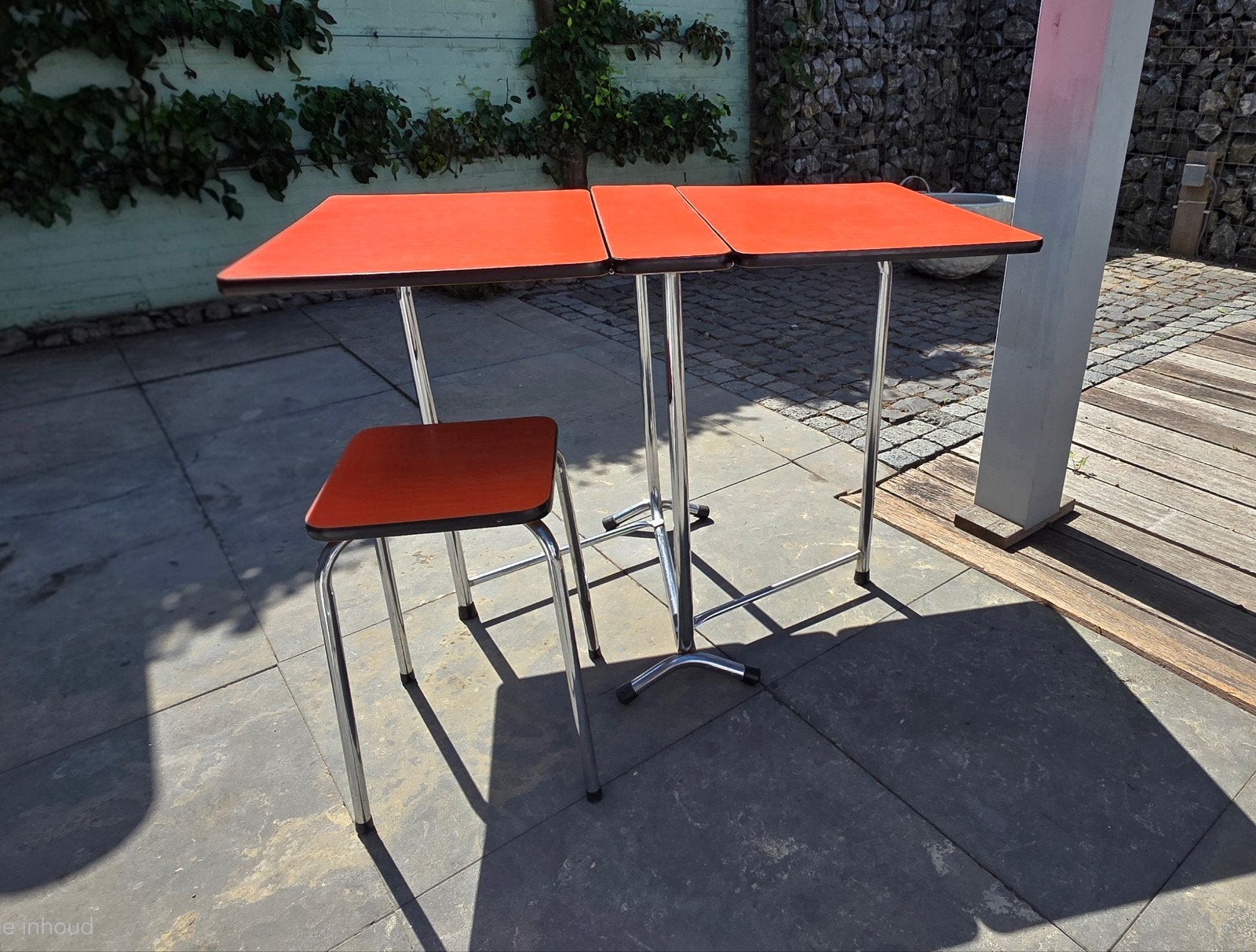 Vintage inklapbaar tafeltje voor op de camping, Ophalen, Gebruikt, 4 zitplaatsen