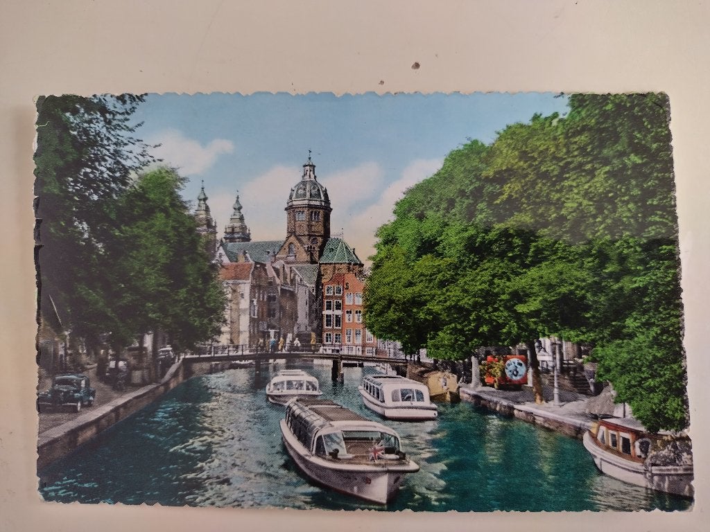 Ansicht oud amsterdam, Ophalen of Verzenden, 1940 tot 1960, Gelopen, Noord-Holland