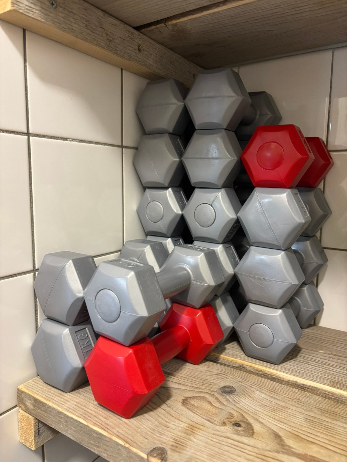 1kg dumbels / gewichtjes, Pvc, Overige typen, Ophalen of Verzenden, Zo goed als nieuw