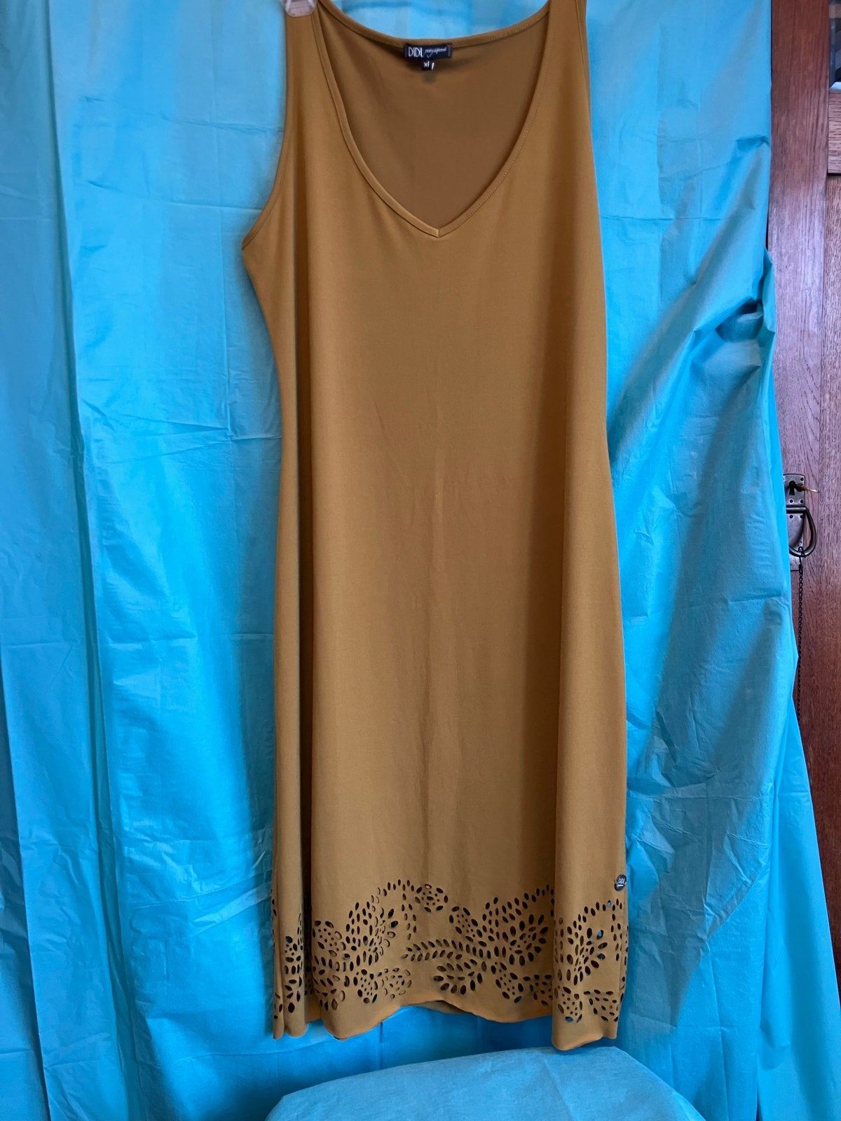 DIDI Jurk met laser-cut details, maat M, Maat 38/40 (M), Geel, Ophalen of Verzenden, Zo goed als nieuw