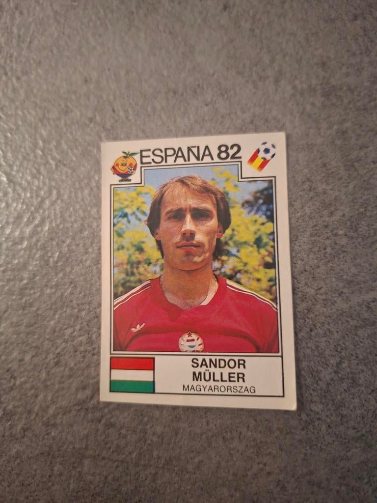 Panini sticker WK 82 Espana. Speler Sandor Muller Hongarije., Verzenden, Zo goed als nieuw, Sticker