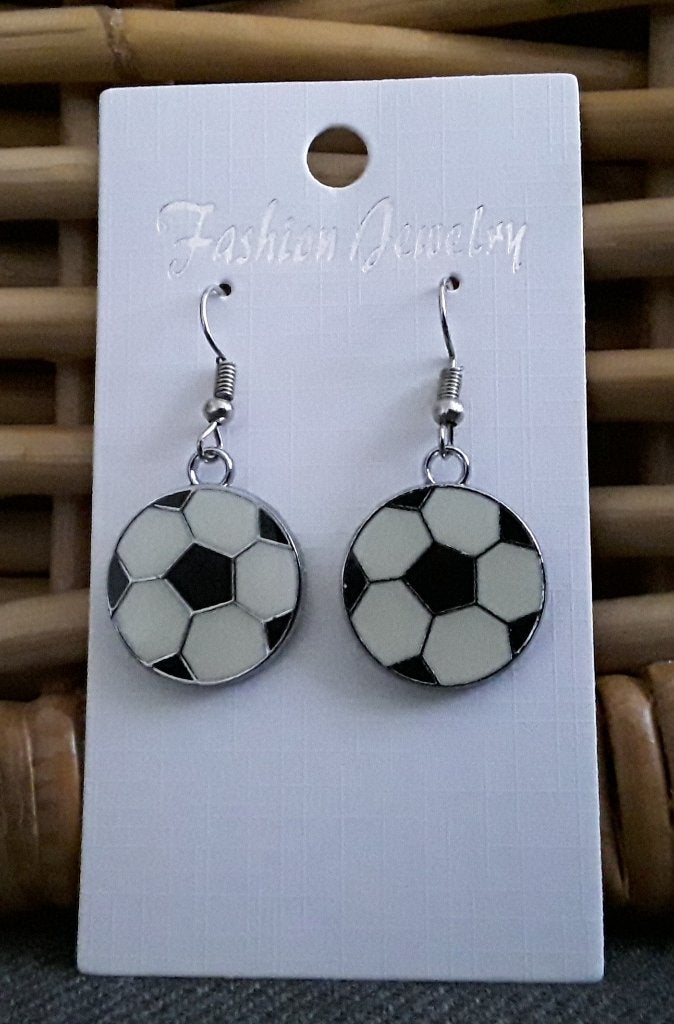 Oorbellen voetbal - bal - voetballer, Sieraden, Tassen en Uiterlijk, Oorbellen, Overige materialen, Hangers, Overige kleuren, Nieuw