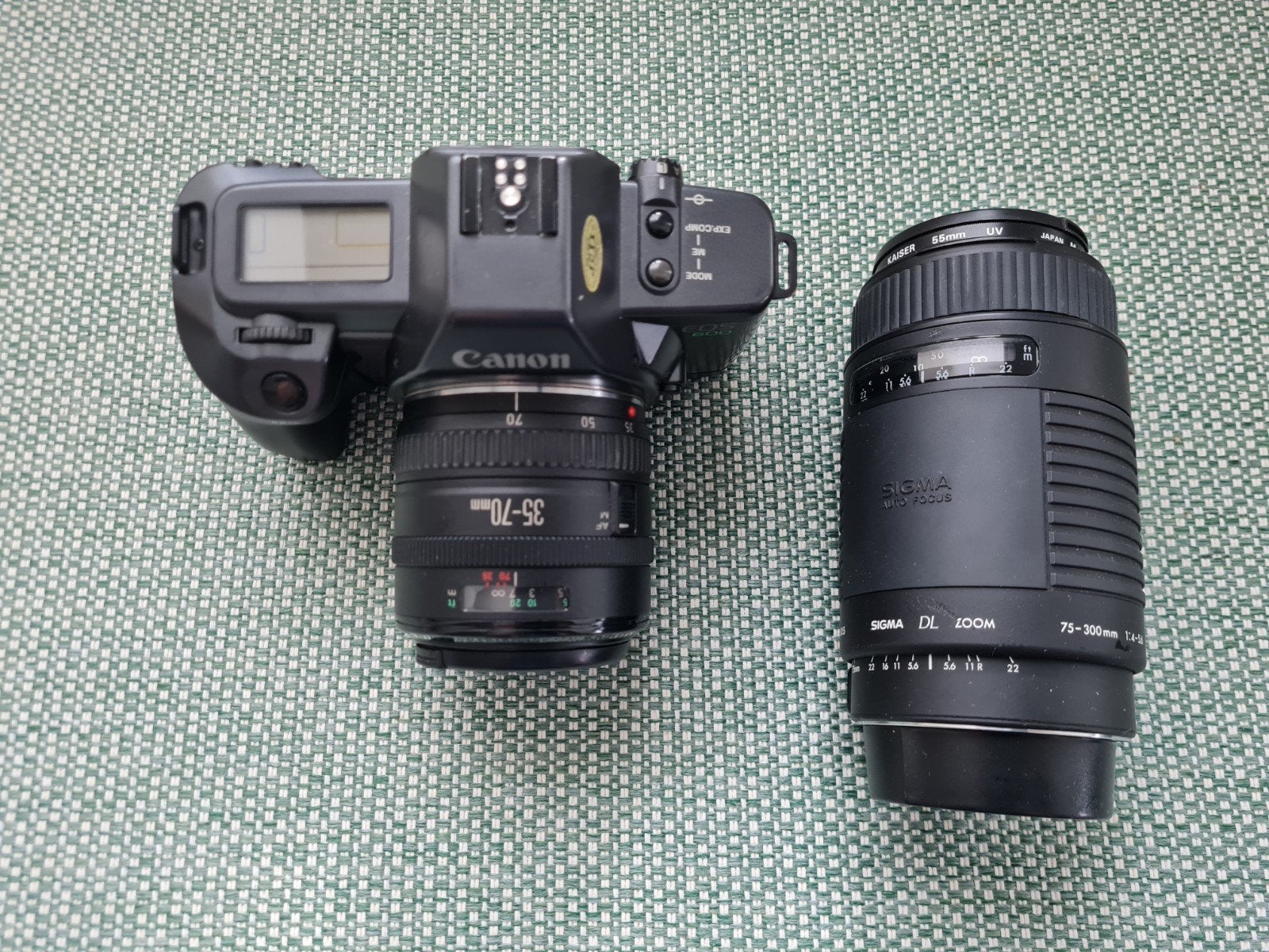 Canon EOS 600, analoge camera + Sigma zoomlens, Ophalen of Verzenden, Spiegelreflex, Canon