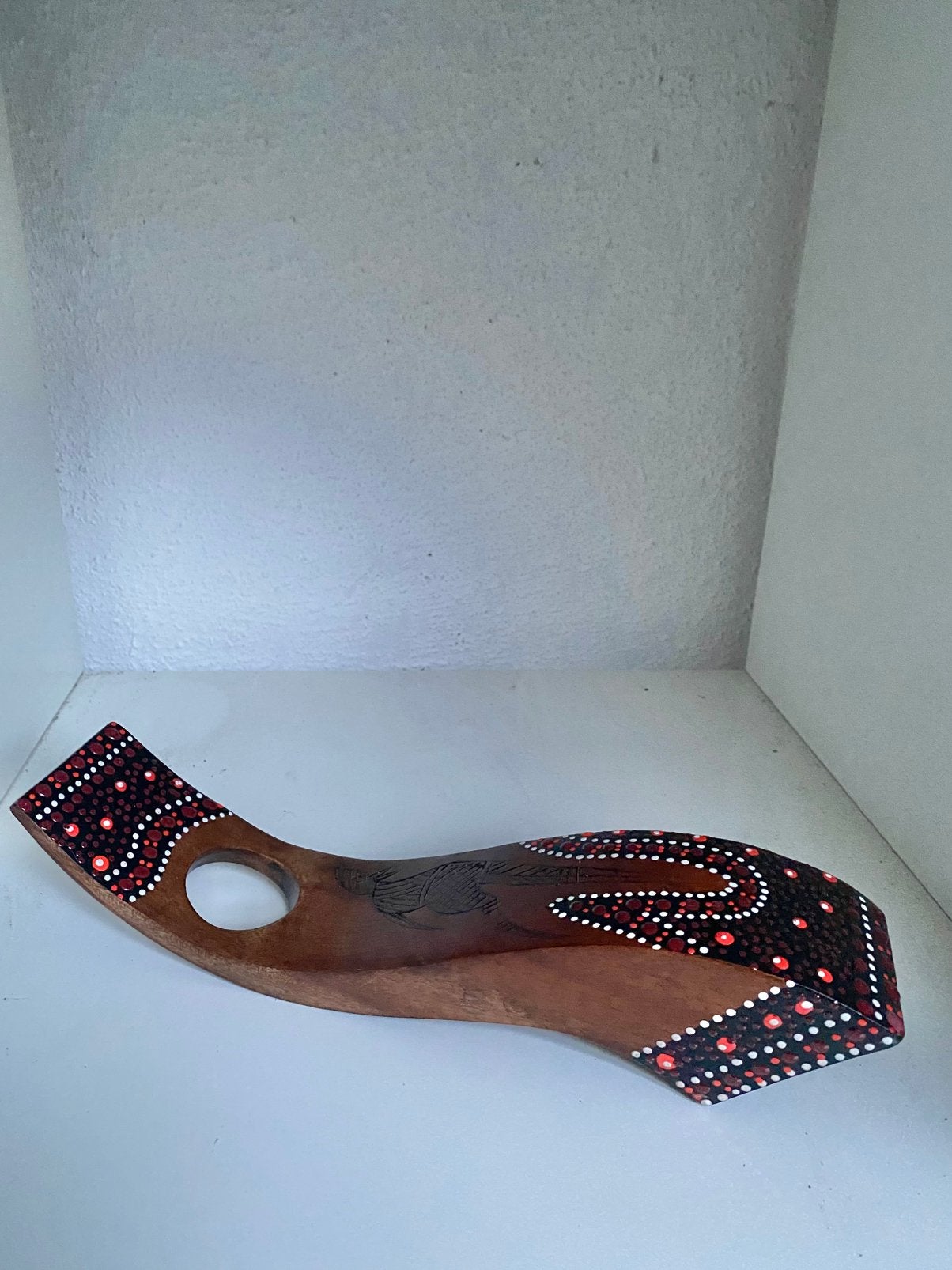 Wijnfles houder,aboriginal,beschilderd,kangoeroe ,Australie, Ophalen