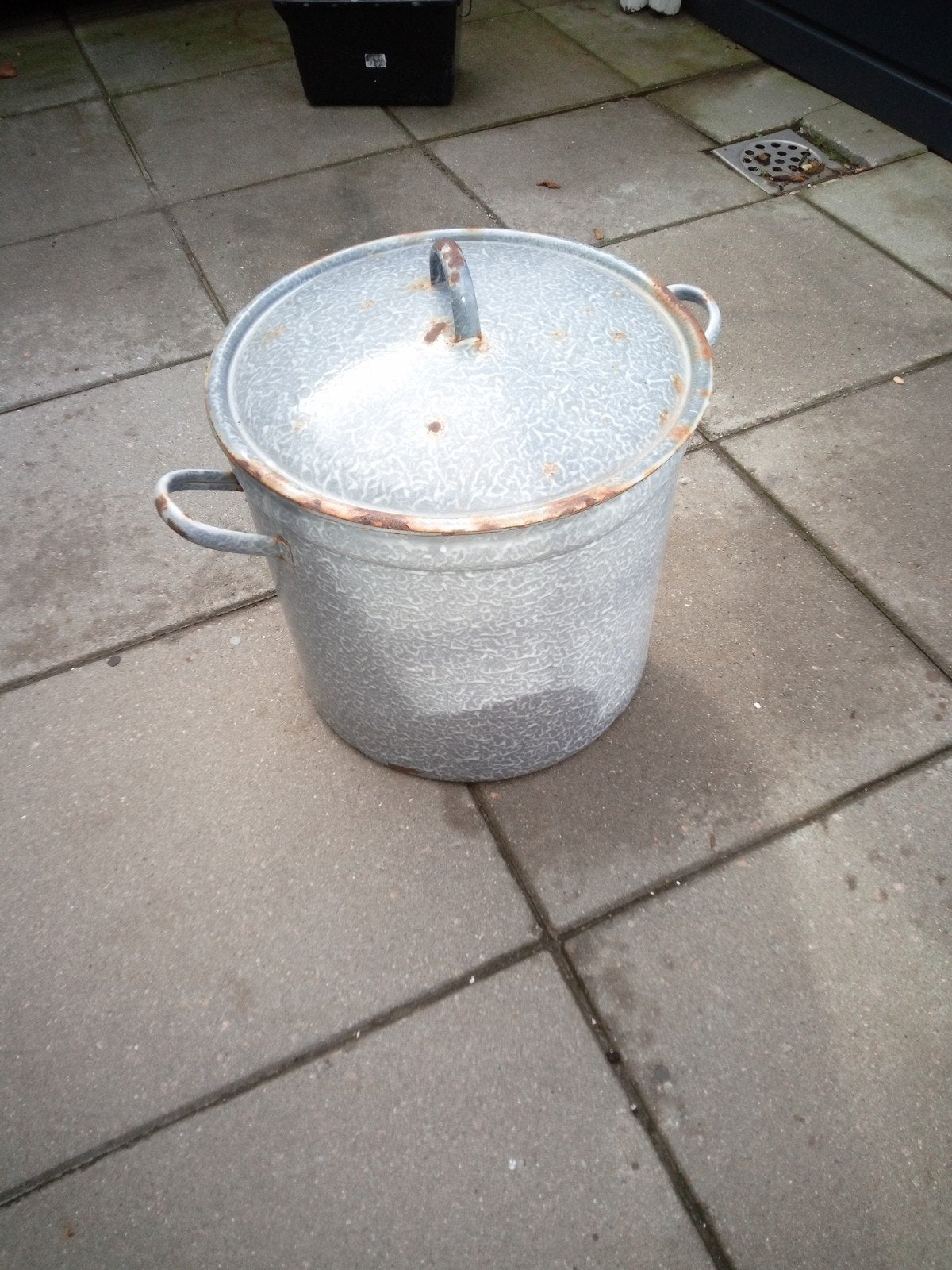 Vintage geëmailleerde weckketel met deksel, Ophalen of Verzenden