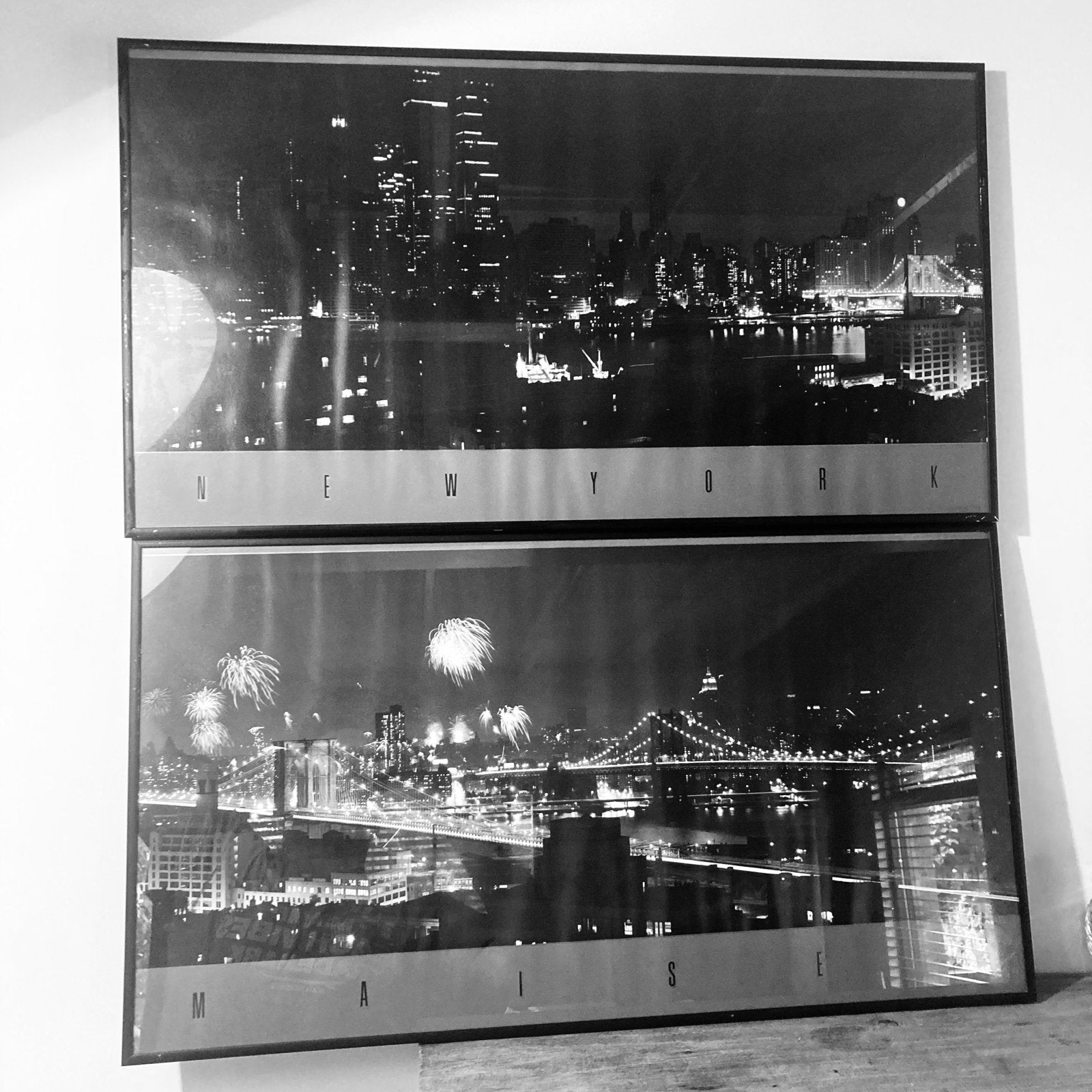 2 ingelijste prints: New York door Maisel, 66x36 cm, Gebruikt, Ophalen of Verzenden, Print, 5 – 50