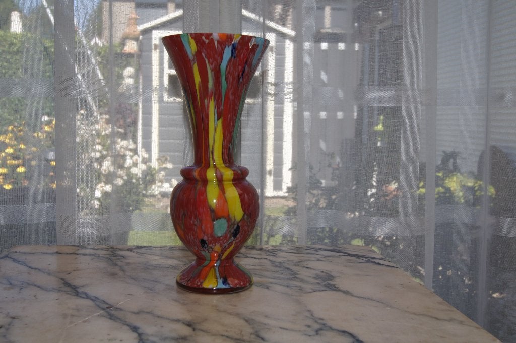 Kleurrijke Murano-stijl vaas, Antiek en Kunst, Ophalen of Verzenden