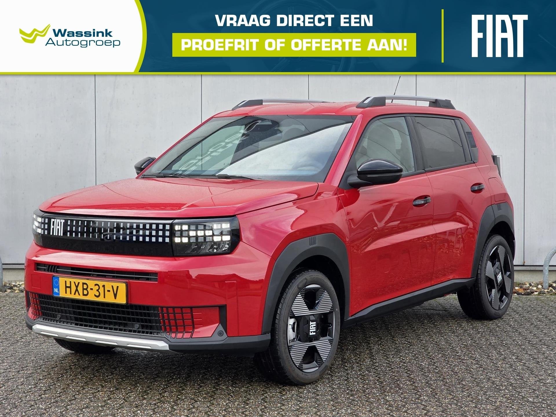 Fiat Grande Panda 44kWh 113pk La Prima | Navigatie | Stoel e, Stof, Zwart, Panda, Metallic lak