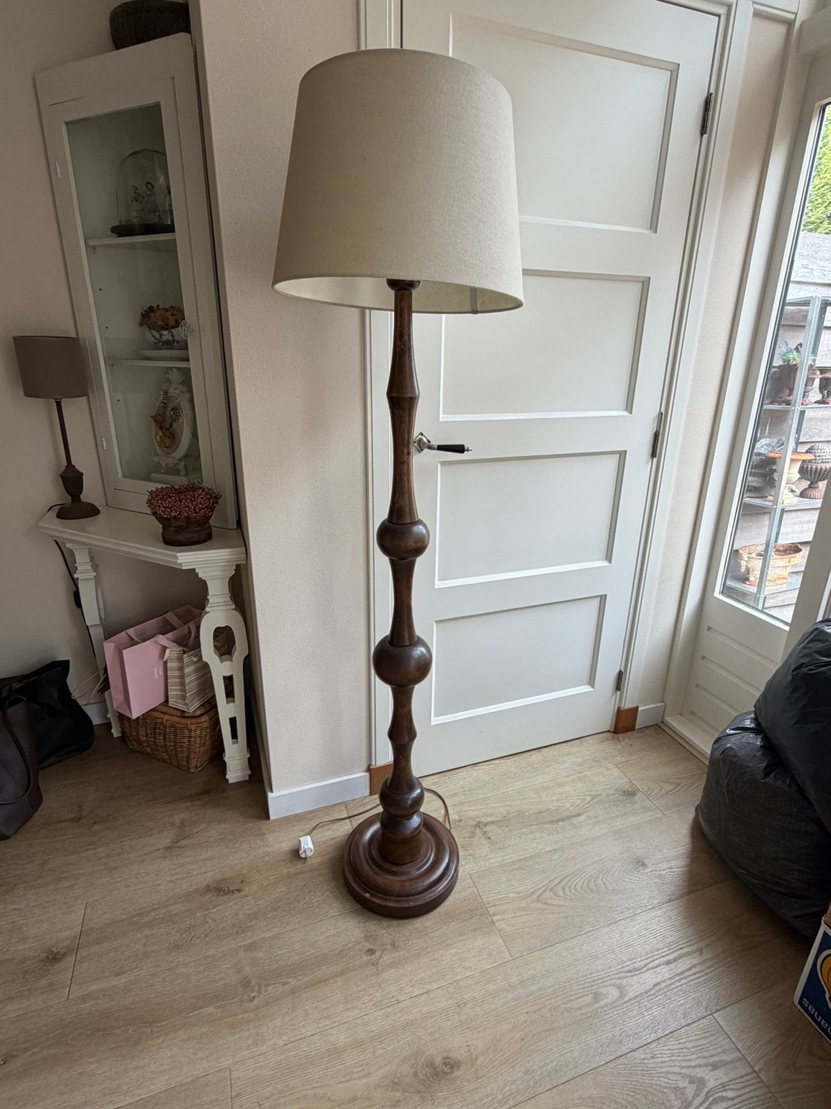 Houten staande lamp, Ophalen, Zo goed als nieuw, 150 tot 200 cm