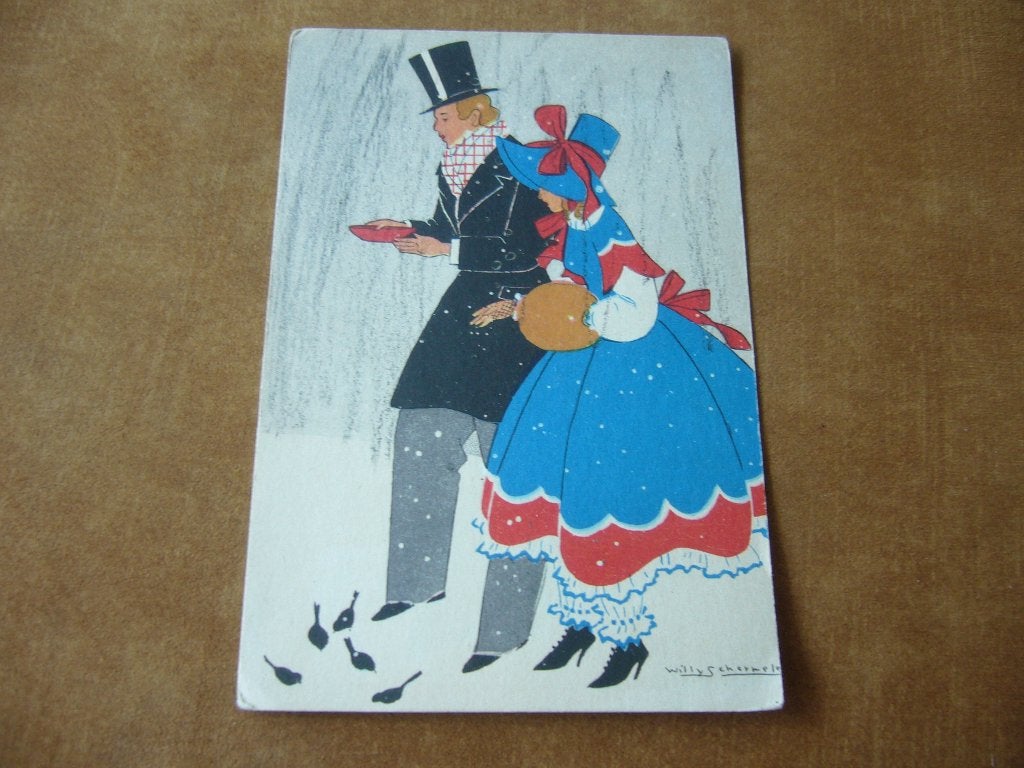 MAN EN VROUW  =  KAART VAN WILY SCHERMELE, Ophalen of Verzenden, 1940 tot 1960, Ongelopen