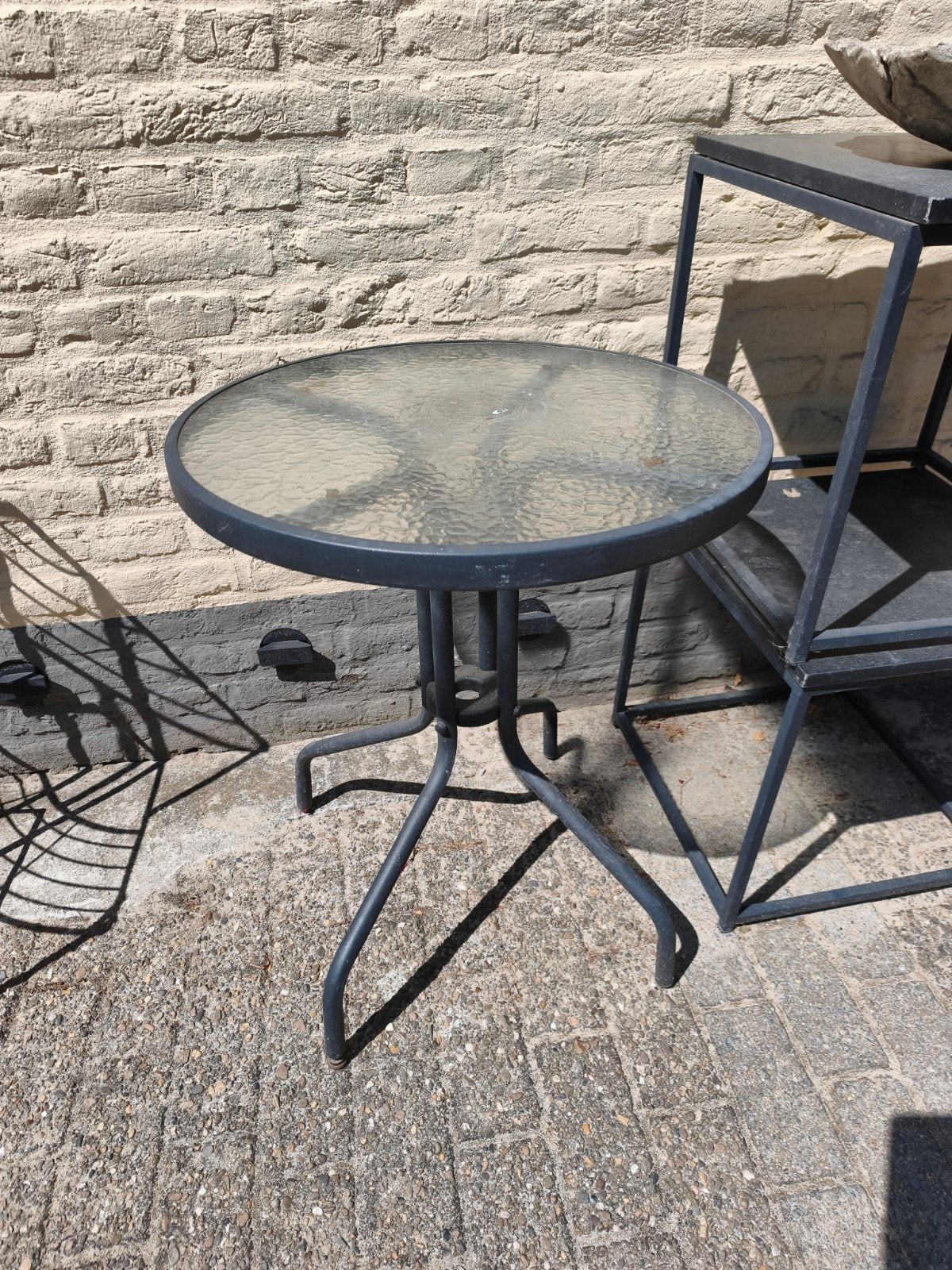 buiten tafeltje, Tuin en Terras, Ophalen, Gebruikt, 2 zitplaatsen