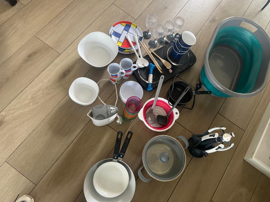 Kampeerset voor koken, tafelen, eten, Caravans en Kamperen, Ophalen of Verzenden, Gebruikt
