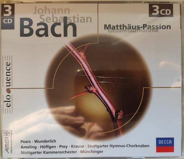 BACH Matthäus-passion 3 - CD BOX WUNDERLICH MUNCHINGER DECCA, Gebruikt, Boxset, Ophalen of Verzenden, Barok