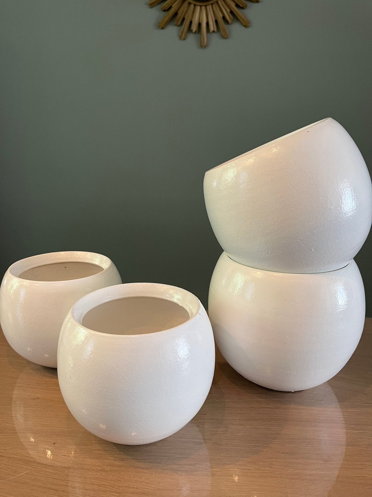 4 mooie bloempotten, Ophalen, Rond, Zo goed als nieuw, Aardewerk
