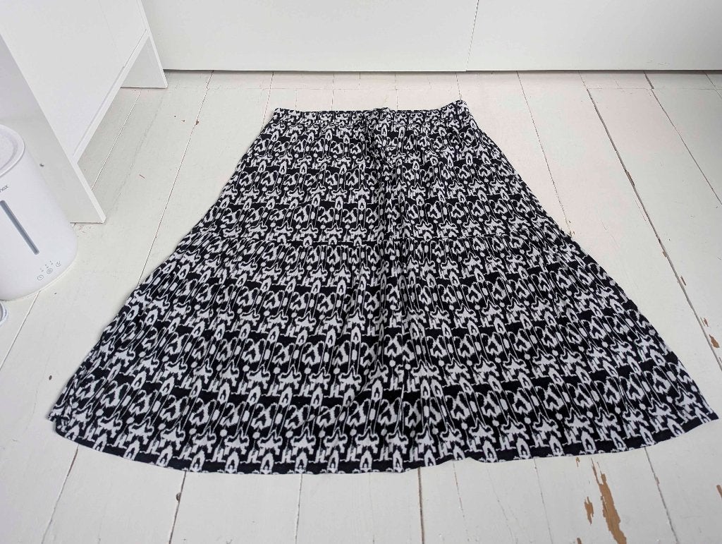 Maxirok met print van Brandtex Copenhagen, Kleding | Dames, Rokken, Brandtex Copenhagen, Zwart, Maat 46/48 (XL) of groter, Ophalen of Verzenden