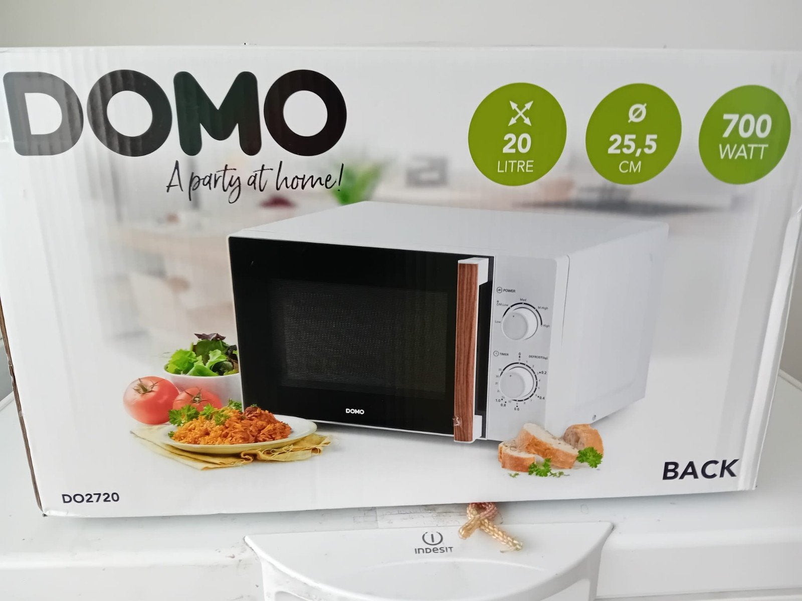 Domo DO2720 Microgolfoven 20L - Wit met houtlook, Ophalen, Nieuw