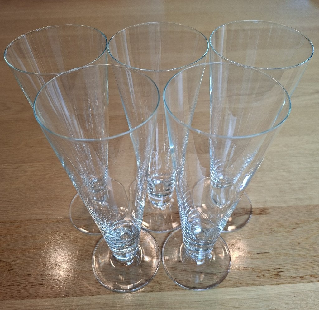 Kristallen hoge glazen, 5 stuks, Ophalen