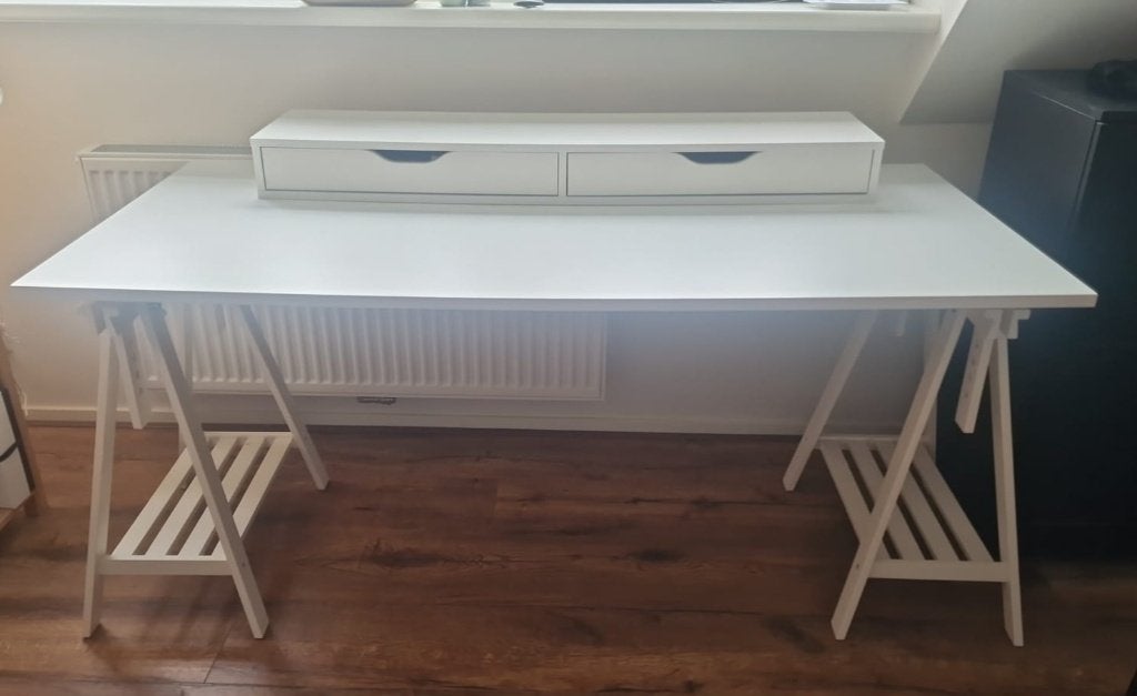 Ikea wit bureau, Ophalen, 160 cm, Zo goed als nieuw, IKEA