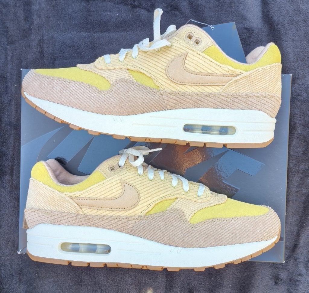 Nike Air Max 1 Buff Gold Corduroy 43, Overige kleuren, Nike, Nieuw, Ophalen of Verzenden