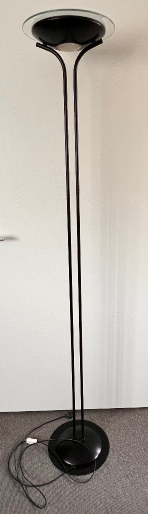 Vintage Happy light vloerlamp halogeen staaflamp 300 Watt, Ophalen, Zo goed als nieuw, Glas, 150 tot 200 cm